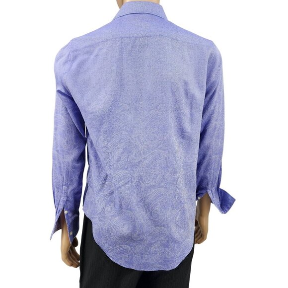 Robert Graham Mens Purple Paisley Long Sleeve Button-Down Shirt, Men's Small - Picture 2 of 13